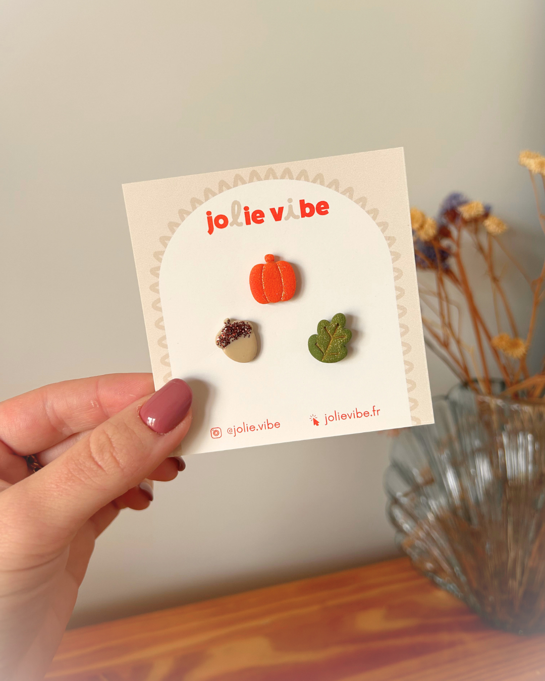 Pin's - Trio citrouille, feuille, gland