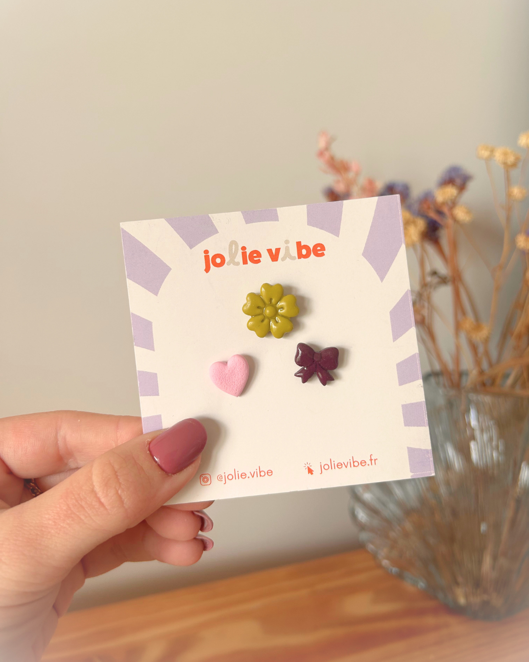Pin's - Trio fleur, nœud et cœur