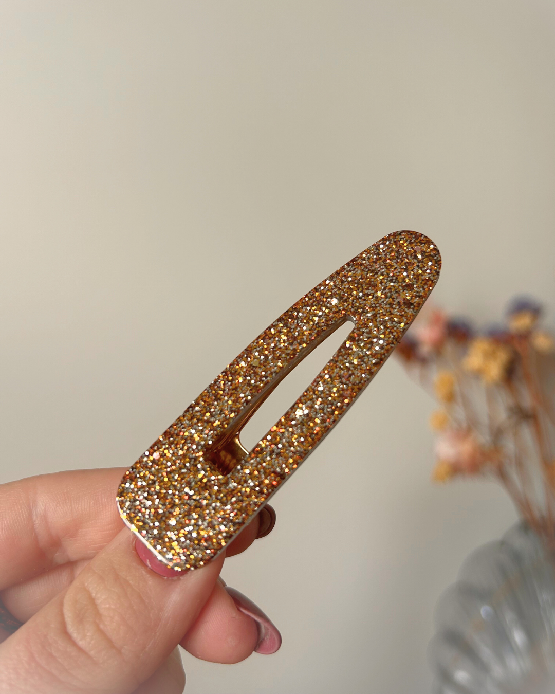 Barrette triangle - Doré et marron