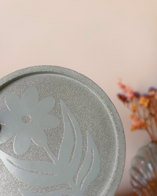 Dessous de verre - Bleu et fleur