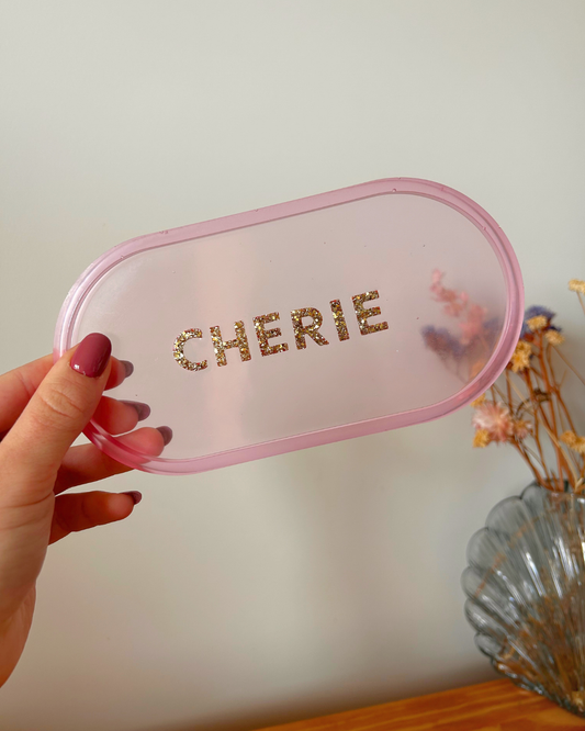 Plateau ovale - Chérie Rose