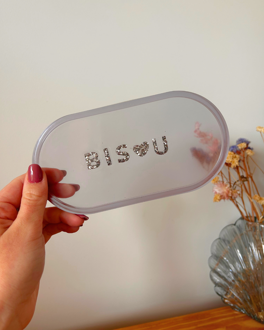 Plateau ovale - Bisou violet