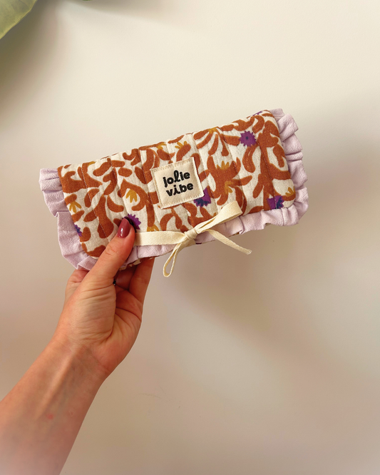 Pochette à bijoux - Marron et violet