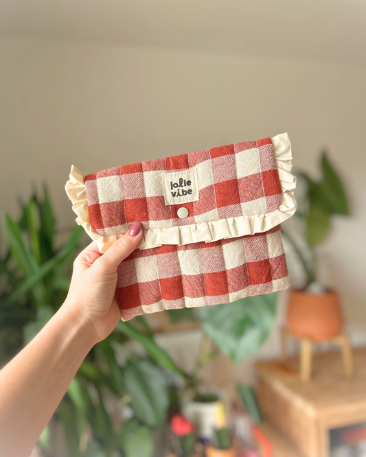 Pochette pression - Vichy terracotta