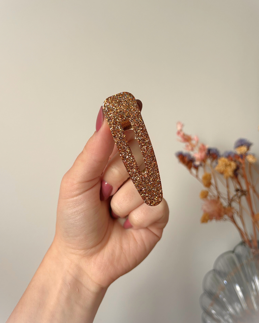 Barrette triangle - Doré et marron