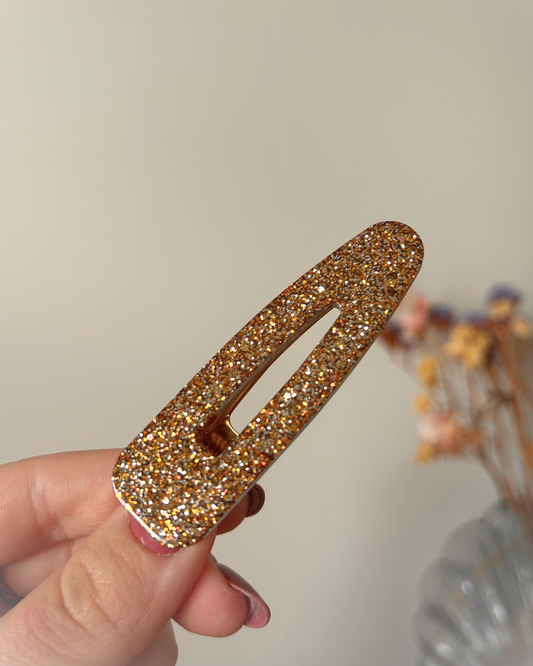 Barrette triangle - Doré et marron